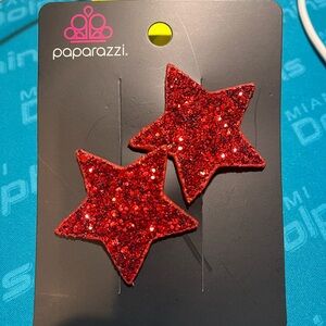 🇺🇸 Never used Paparazzi hair clips- Red stars